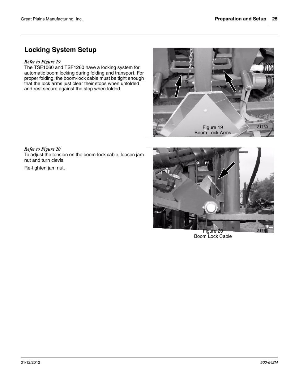 Locking system setup | Great Plains TSF1260 Operator Manual User Manual | Page 29 / 94