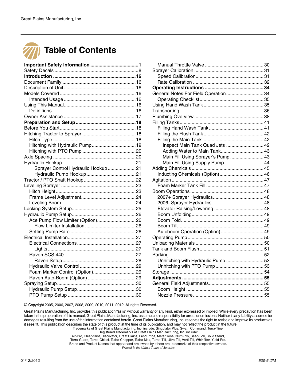 Great Plains TSF1260 Operator Manual User Manual | Page 3 / 94