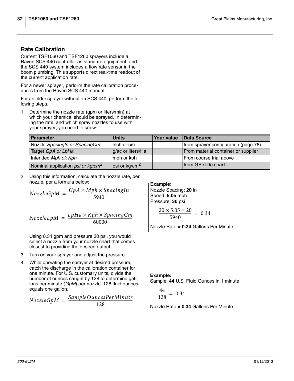 Rate calibration | Great Plains TSF1260 Operator Manual User Manual | Page 36 / 94