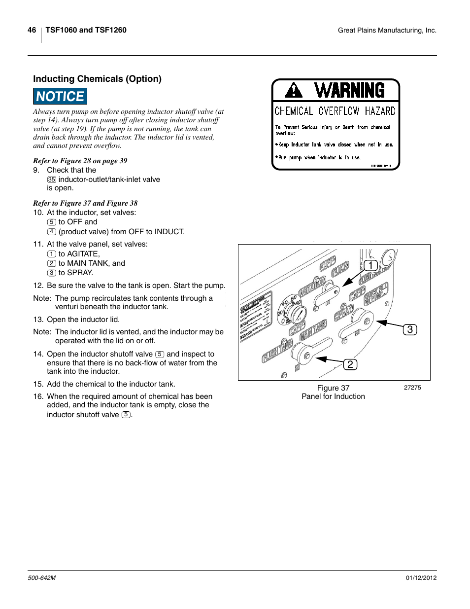 Inducting chemicals (option) | Great Plains TSF1260 Operator Manual User Manual | Page 50 / 94