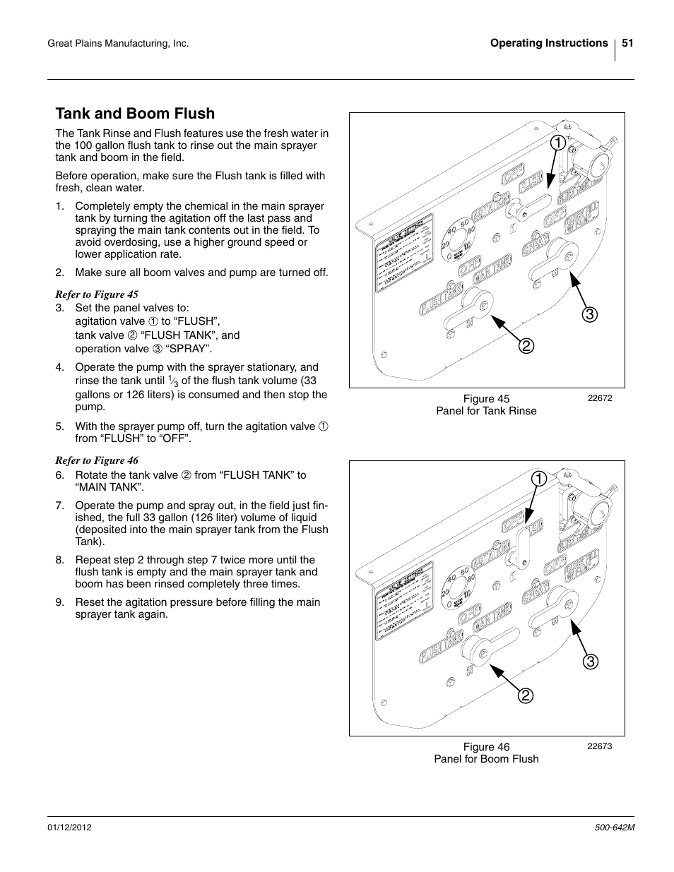 Tank and boom flush | Great Plains TSF1260 Operator Manual User Manual | Page 55 / 94