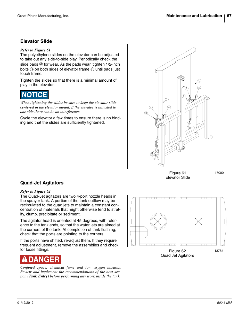 Elevator slide, Quad-jet agitators, Elevator slide quad-jet agitators | Great Plains TSF1260 Operator Manual User Manual | Page 71 / 94