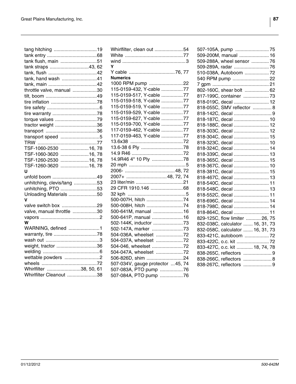 Great Plains TSF1260 Operator Manual User Manual | Page 91 / 94