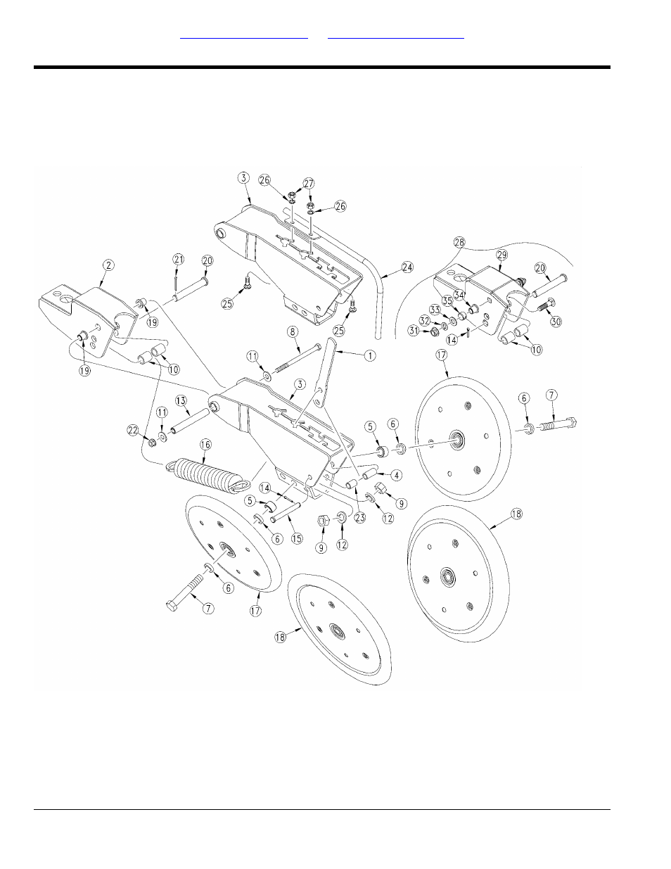 Press wheel assembly rh long ((s/n b1005m-) (s/n, B1007p-) (s/n b1007r-) | Great Plains YP825A3P Parts Manual User Manual | Page 90 / 144