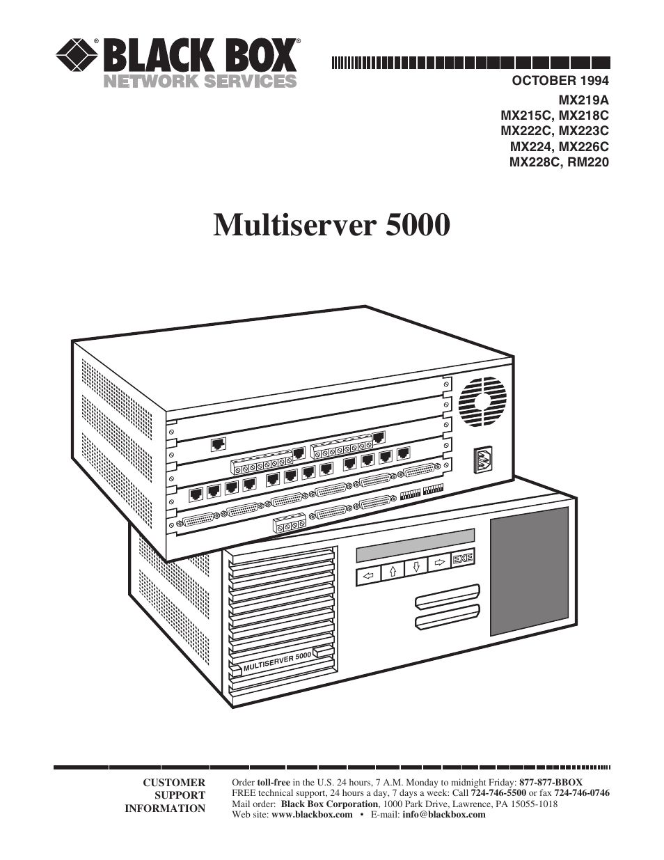 Black Box 5000 User Manual | 268 pages