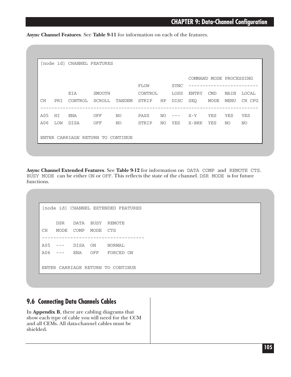 Chapter 9: data-channel configuration, 6 connecting data channels cables | Black Box 5000 User Manual | Page 107 / 268