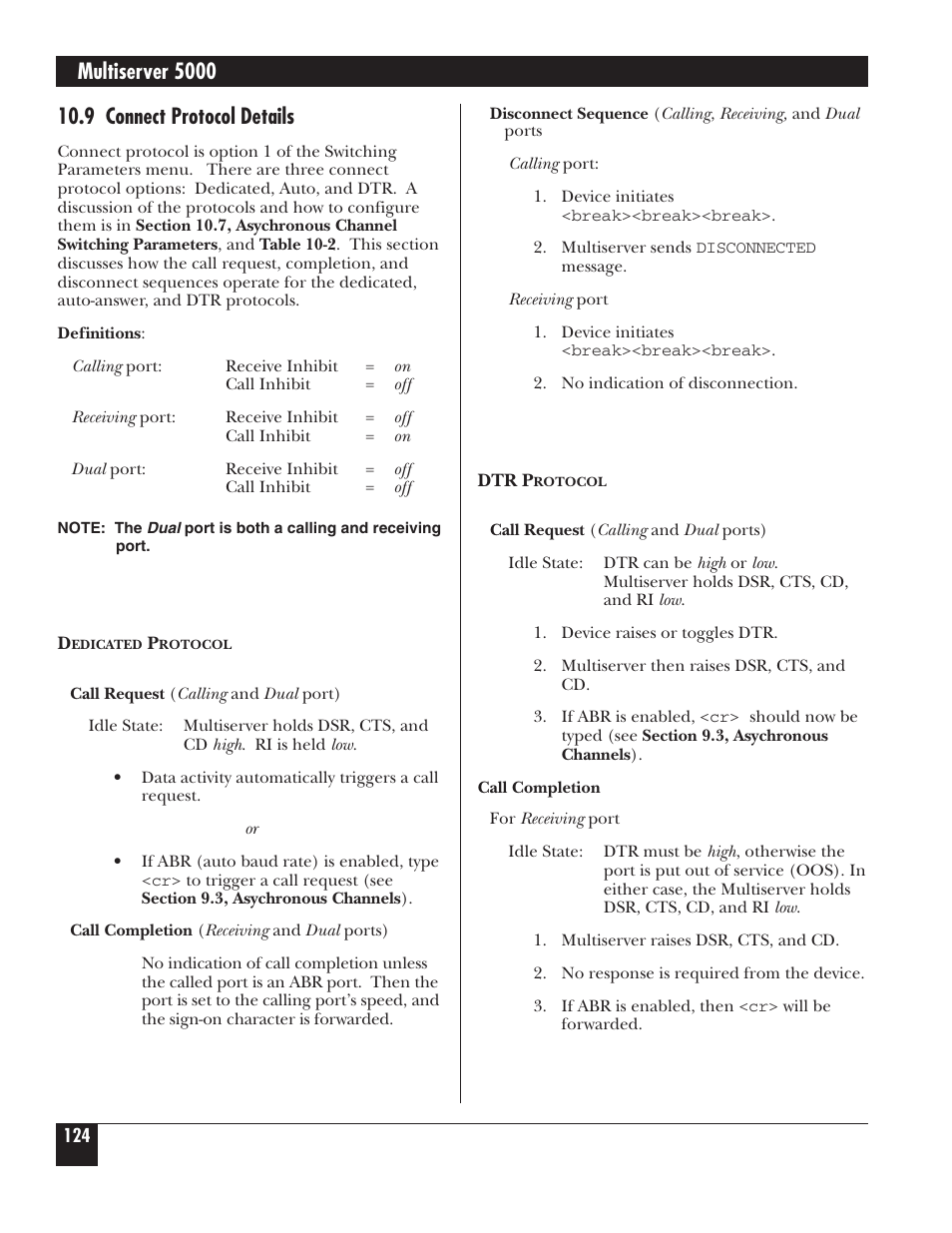 Multiserver 5000, 9 connect protocol details | Black Box 5000 User Manual | Page 126 / 268