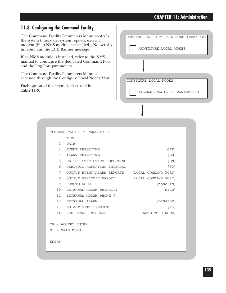 Chapter 11: administration, 3 configuring the command facility | Black Box 5000 User Manual | Page 137 / 268