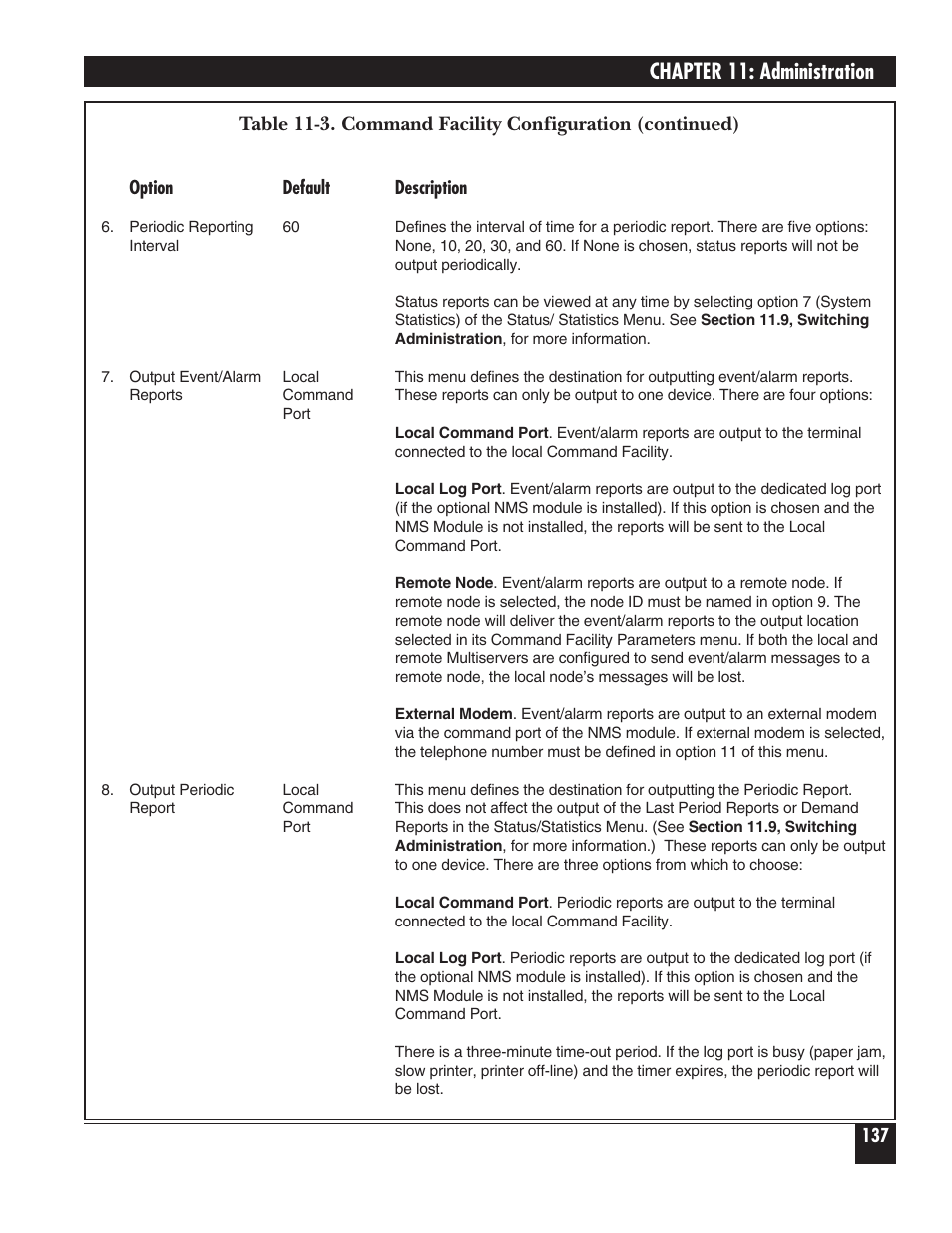 Chapter 11: administration | Black Box 5000 User Manual | Page 139 / 268