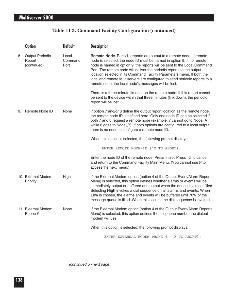 Multiserver 5000 | Black Box 5000 User Manual | Page 140 / 268