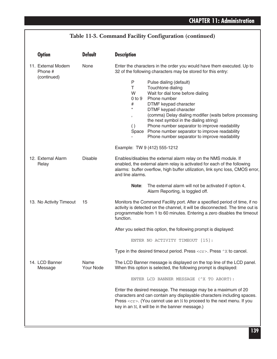 Chapter 11: administration | Black Box 5000 User Manual | Page 141 / 268