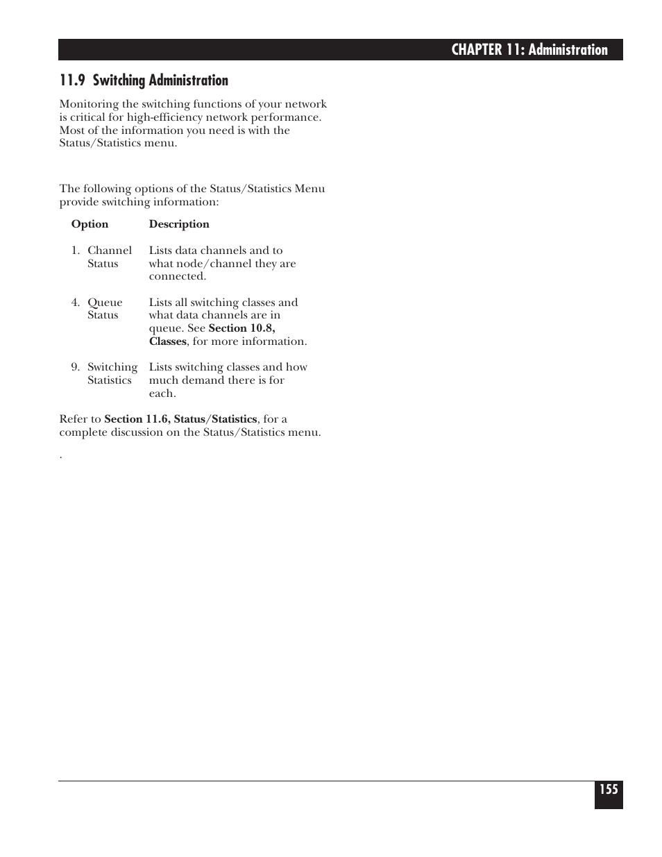 Chapter 11: administration, 9 switching administration | Black Box 5000 User Manual | Page 157 / 268