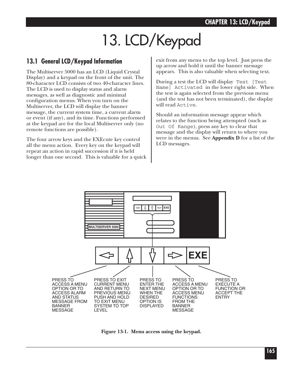 Lcd/keypad | Black Box 5000 User Manual | Page 167 / 268