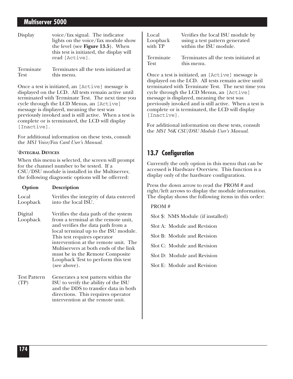 Multiserver 5000, 7 configuration | Black Box 5000 User Manual | Page 176 / 268