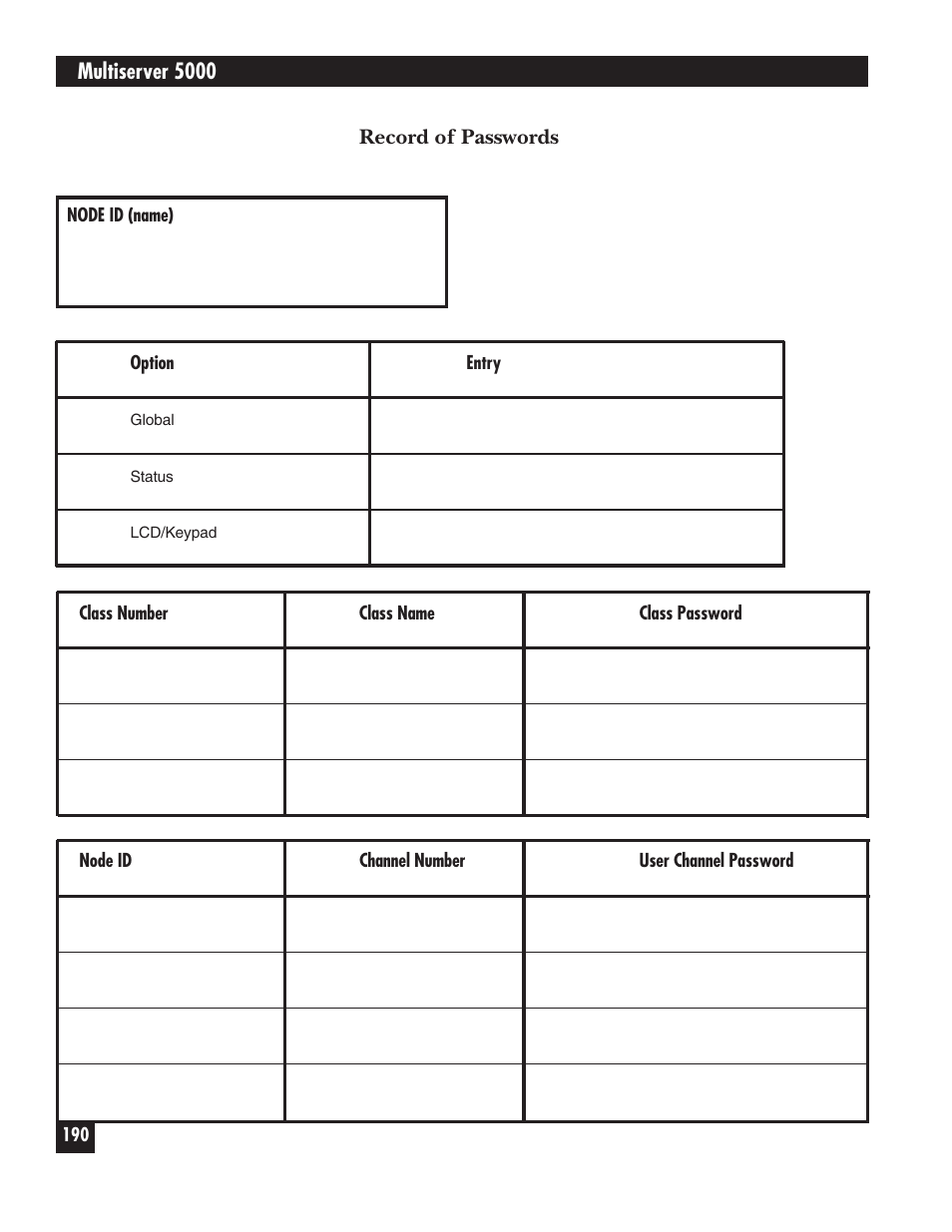 Black Box 5000 User Manual | Page 192 / 268