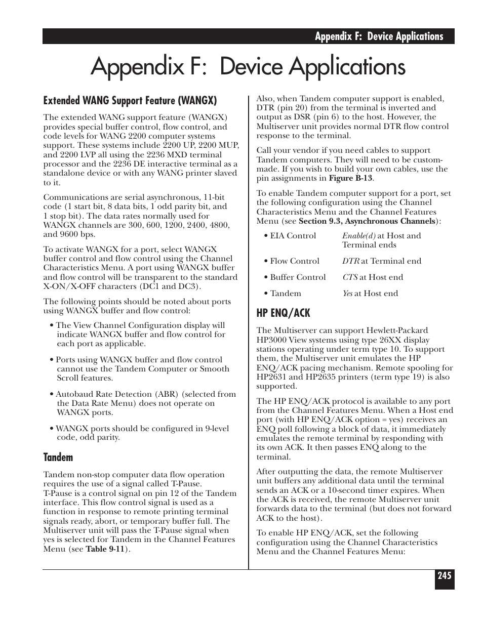 Appendix f: device applications | Black Box 5000 User Manual | Page 247 / 268