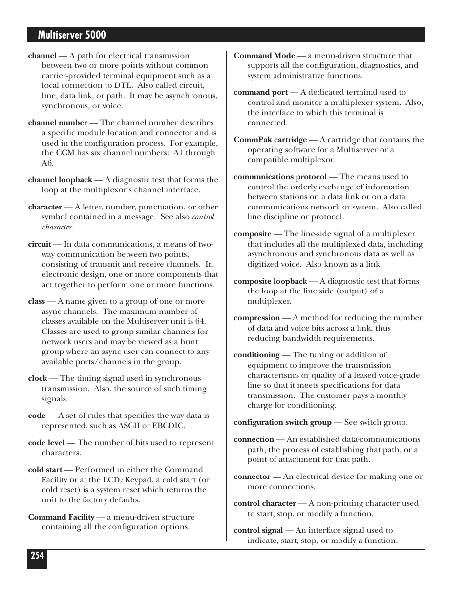 Multiserver 5000 | Black Box 5000 User Manual | Page 256 / 268