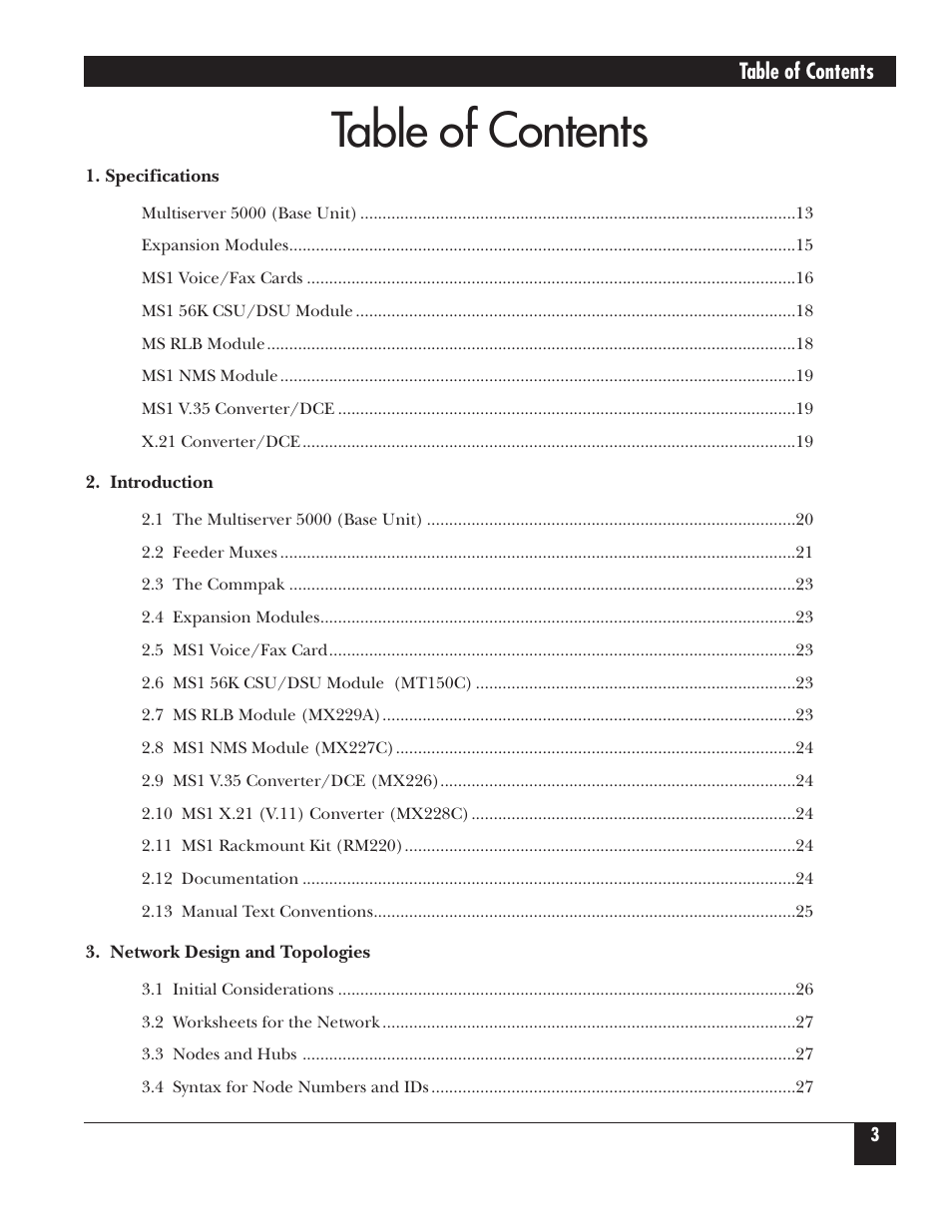 Black Box 5000 User Manual | Page 4 / 268