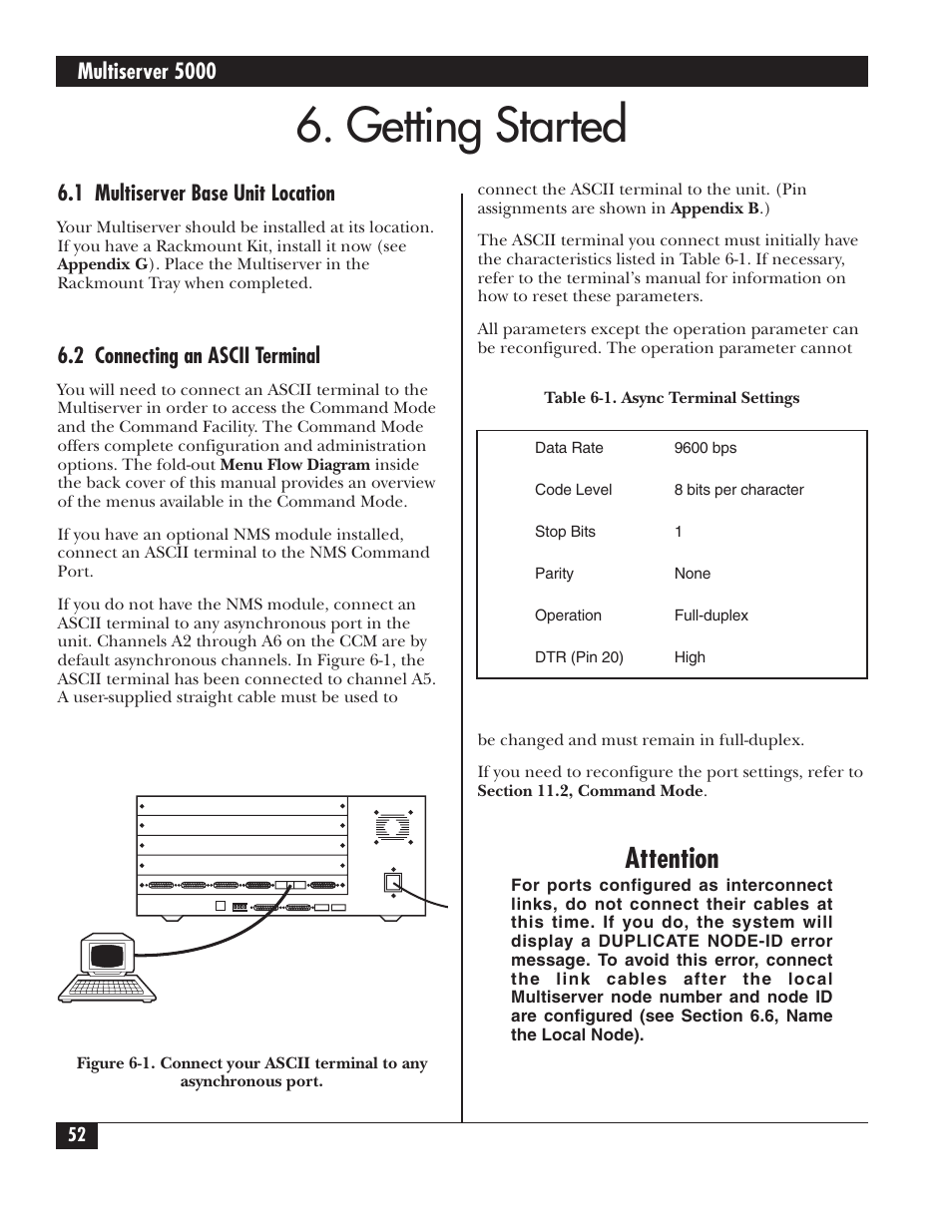 Getting started, Attention | Black Box 5000 User Manual | Page 54 / 268