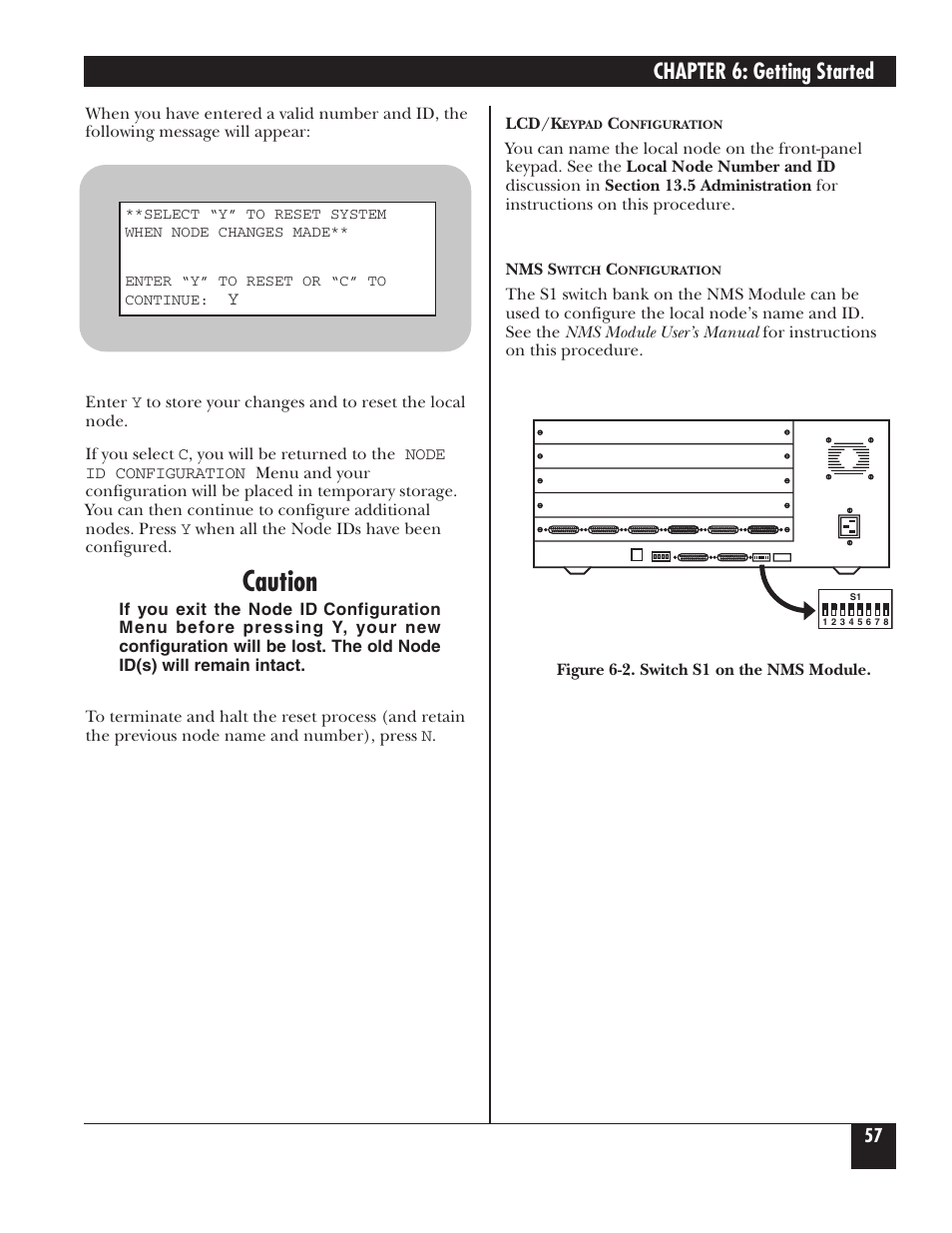 Caution, Chapter 6: getting started | Black Box 5000 User Manual | Page 59 / 268