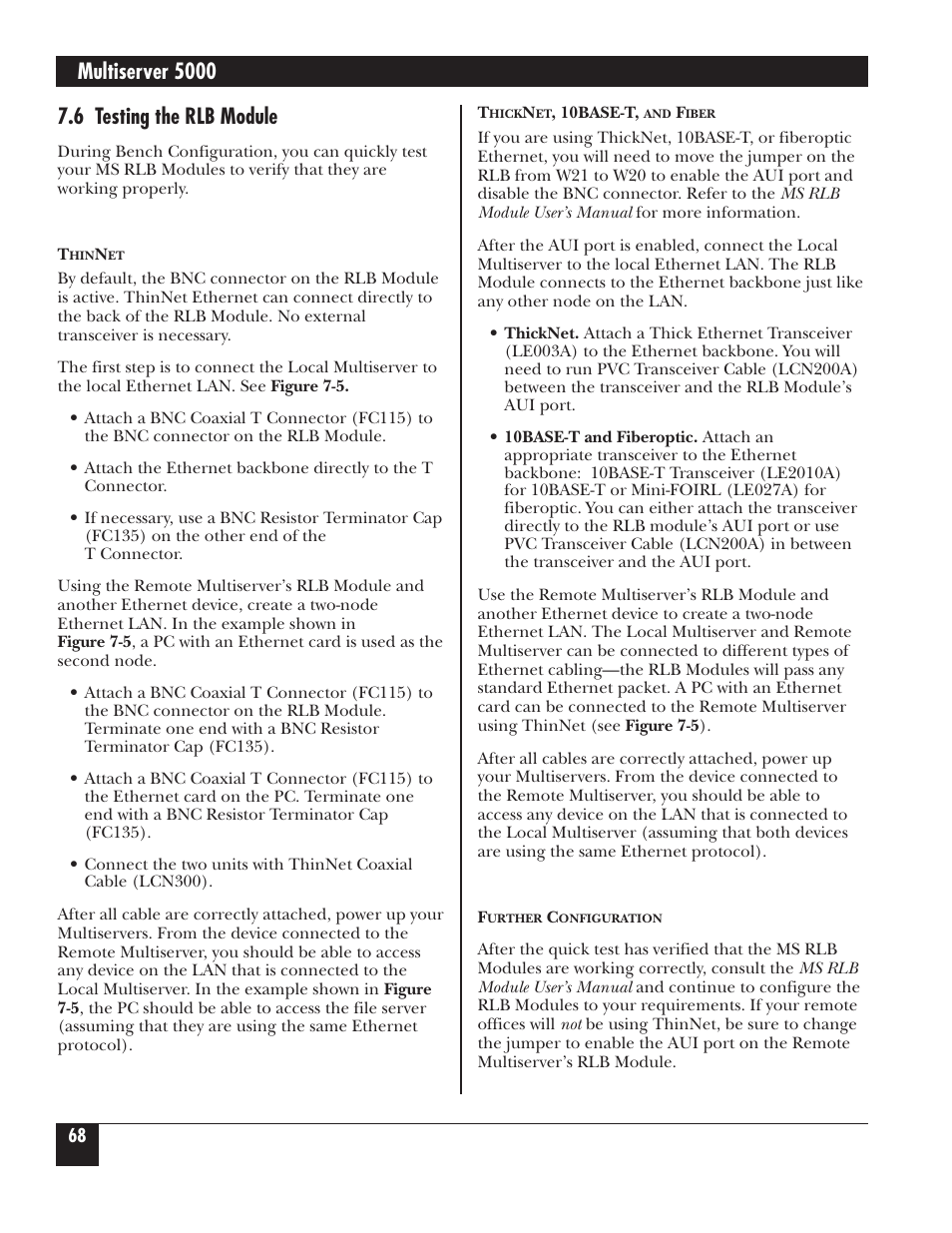 Multiserver 5000, 6 testing the rlb module | Black Box 5000 User Manual | Page 70 / 268
