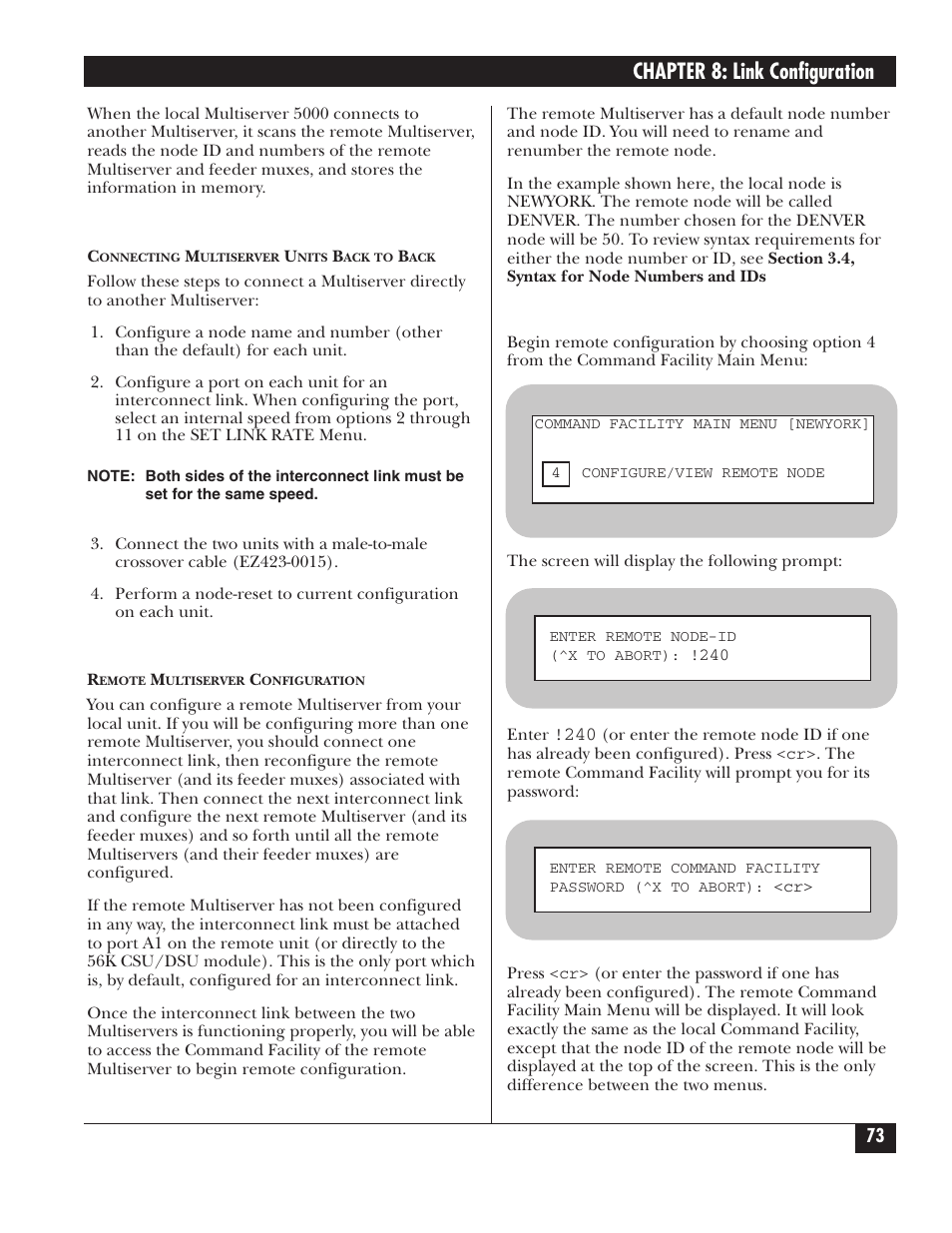 Chapter 8: link configuration | Black Box 5000 User Manual | Page 75 / 268