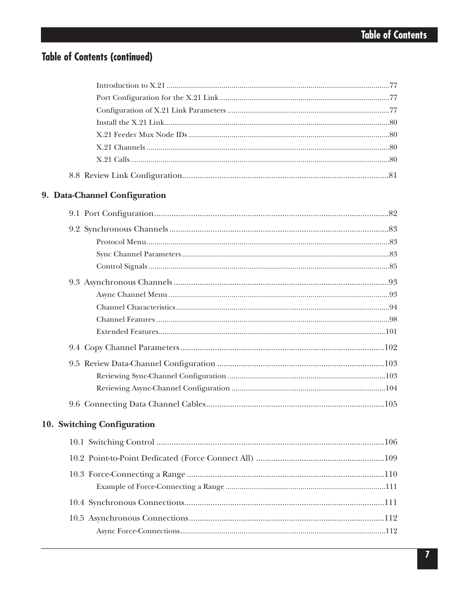 Table of contents (continued) table of contents | Black Box 5000 User Manual | Page 8 / 268