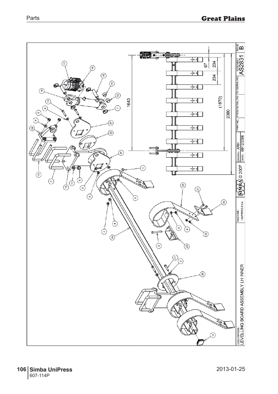 Great Plains Simba UniPress Parts Manual User Manual | Page 106 / 166