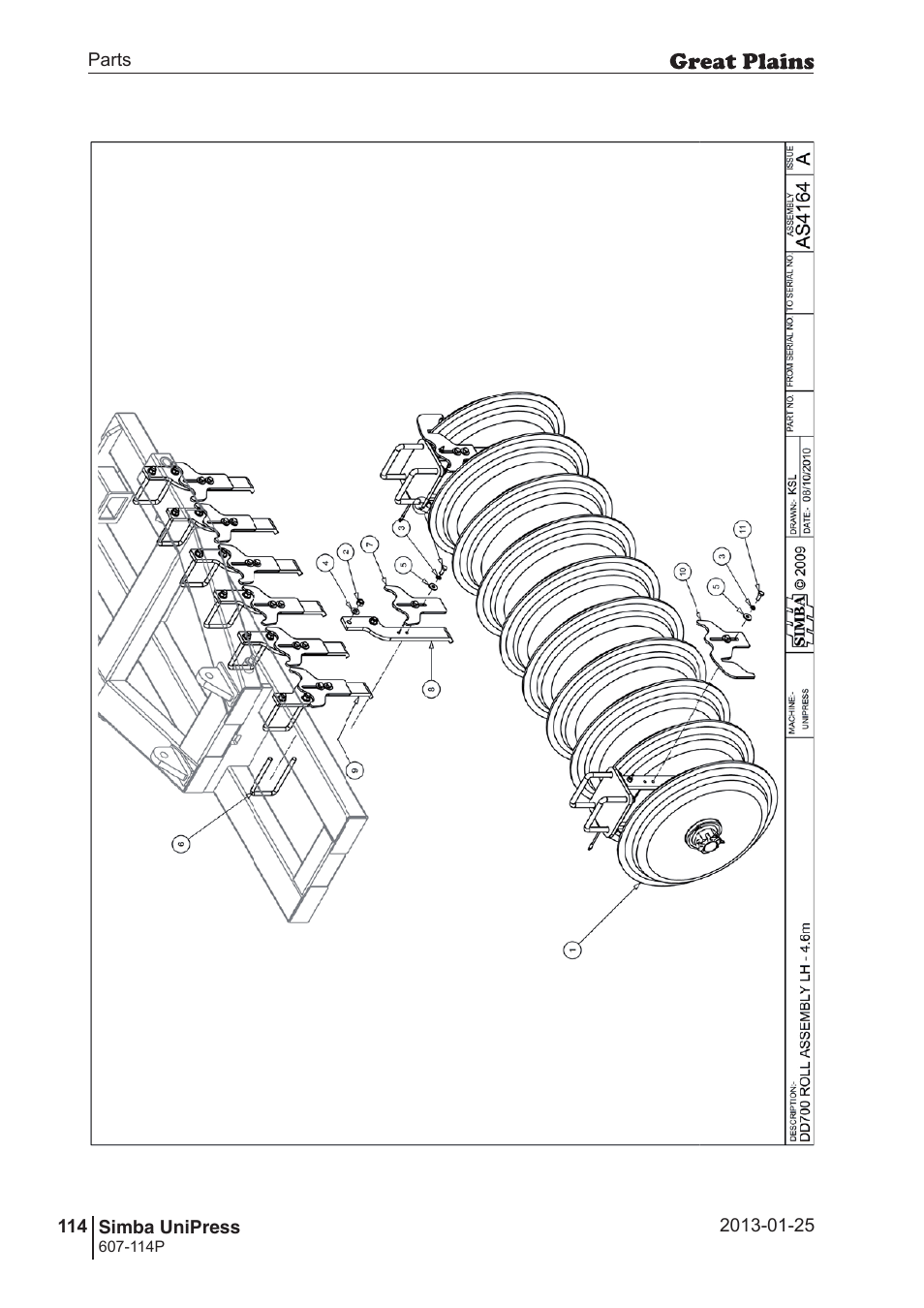 Great Plains Simba UniPress Parts Manual User Manual | Page 114 / 166