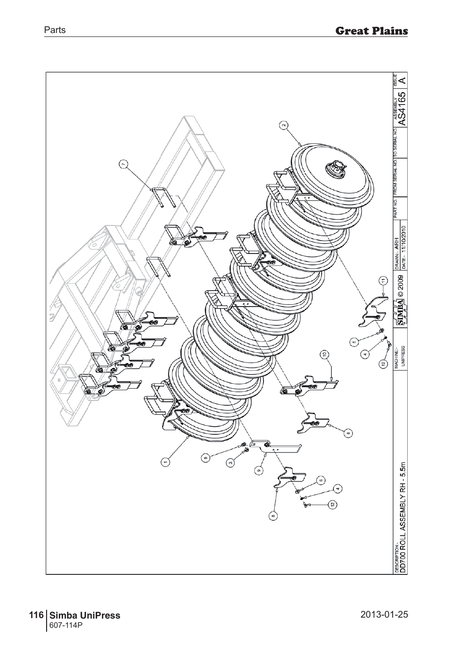 Great Plains Simba UniPress Parts Manual User Manual | Page 116 / 166