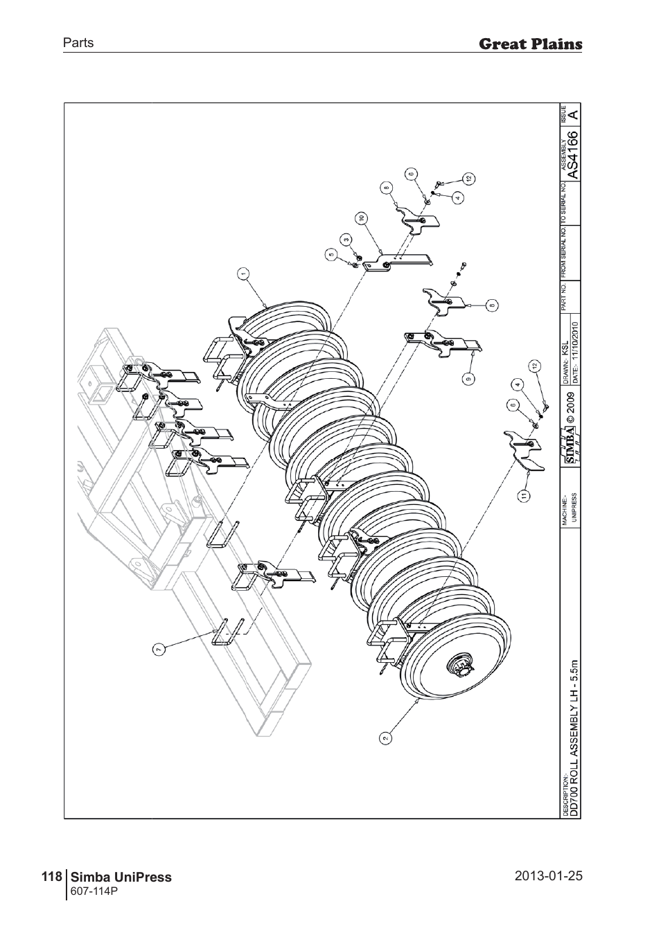 Great Plains Simba UniPress Parts Manual User Manual | Page 118 / 166