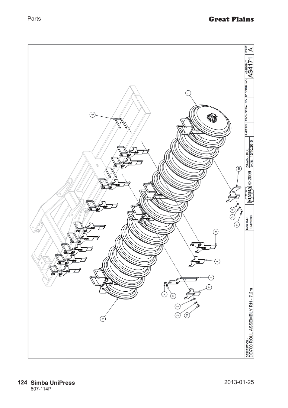 Great Plains Simba UniPress Parts Manual User Manual | Page 124 / 166