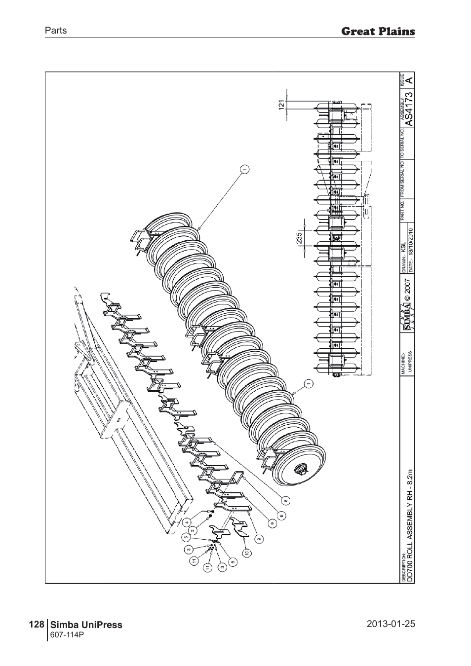Great Plains Simba UniPress Parts Manual User Manual | Page 128 / 166