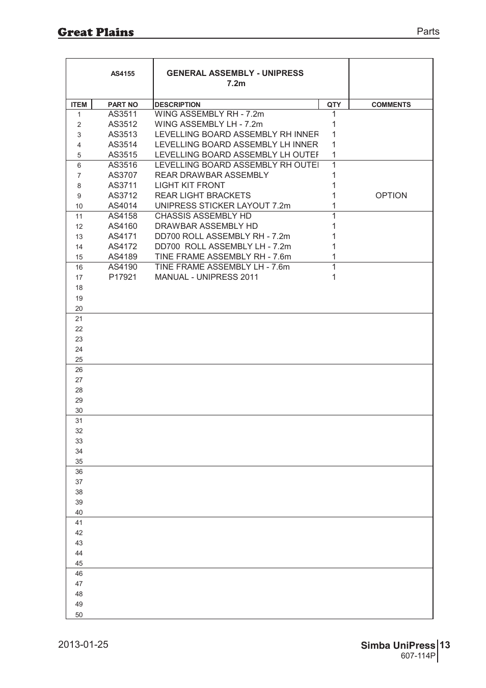 Great Plains Simba UniPress Parts Manual User Manual | Page 13 / 166