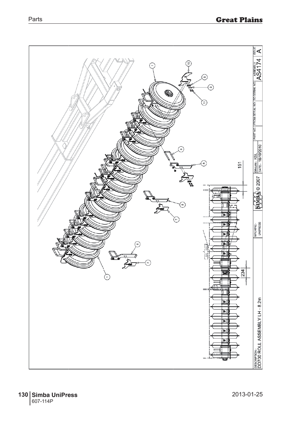 Great Plains Simba UniPress Parts Manual User Manual | Page 130 / 166