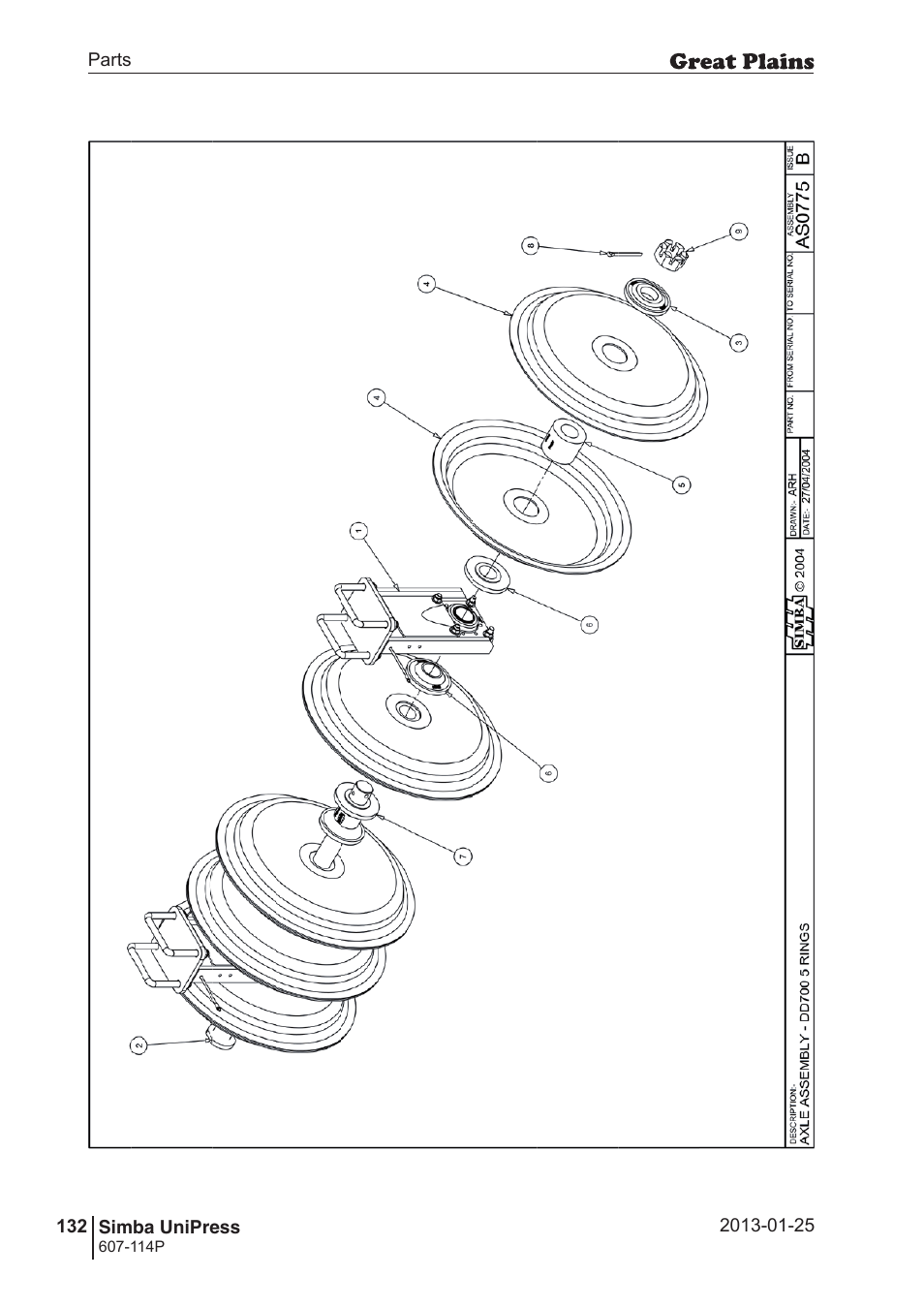 Great Plains Simba UniPress Parts Manual User Manual | Page 132 / 166