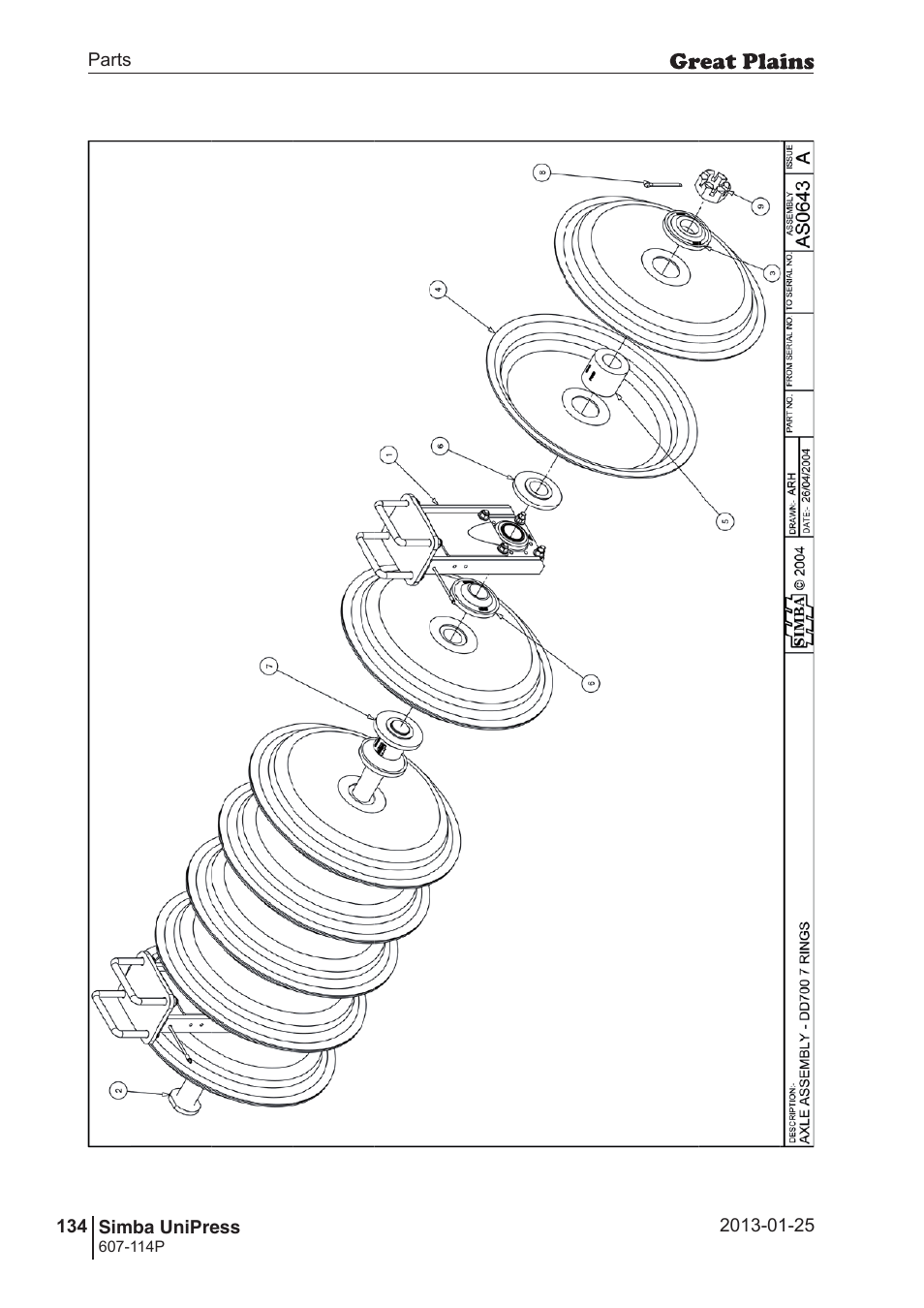 Great Plains Simba UniPress Parts Manual User Manual | Page 134 / 166