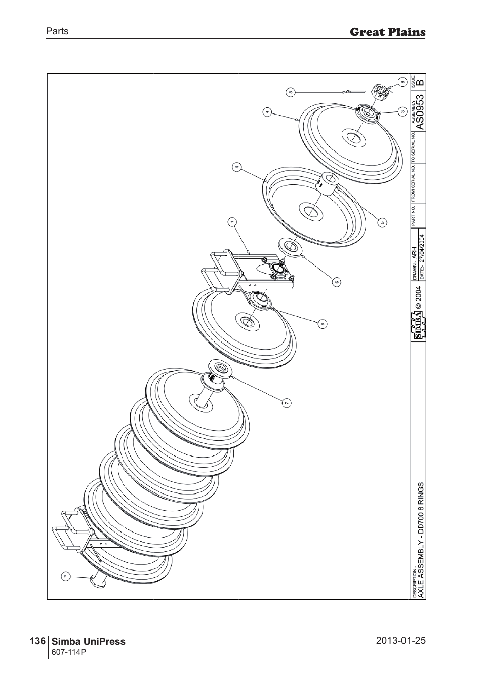 Great Plains Simba UniPress Parts Manual User Manual | Page 136 / 166