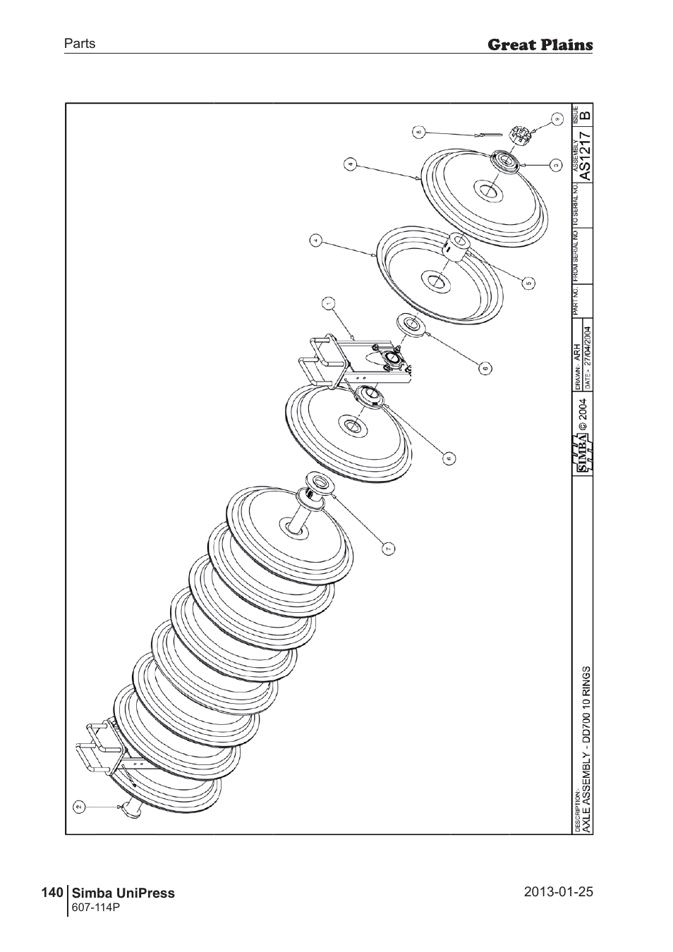 Great Plains Simba UniPress Parts Manual User Manual | Page 140 / 166