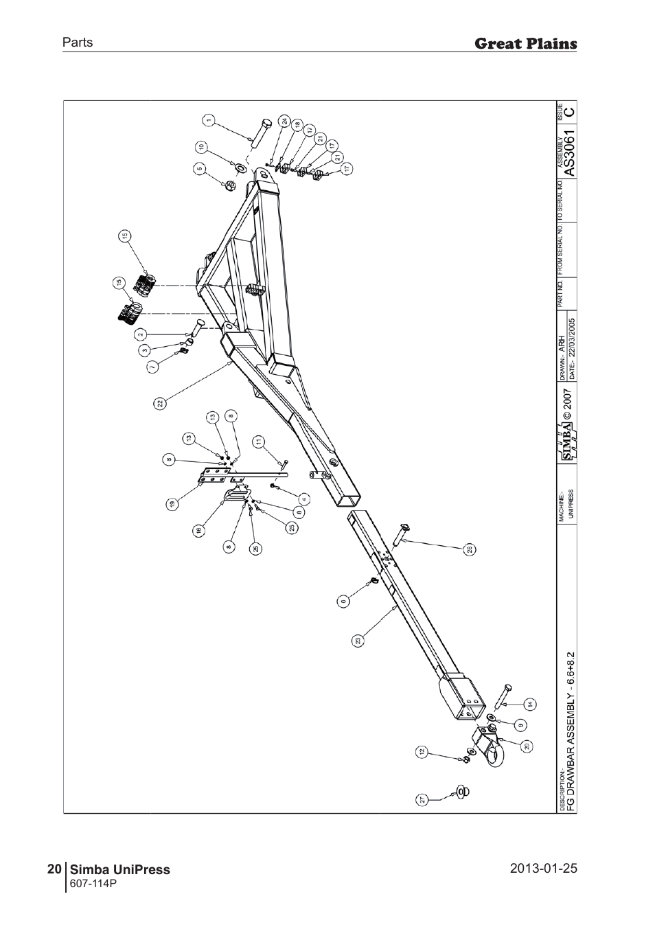 Great Plains Simba UniPress Parts Manual User Manual | Page 20 / 166
