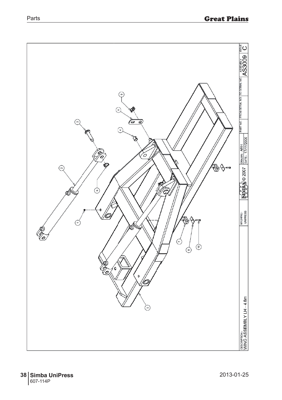 Great Plains Simba UniPress Parts Manual User Manual | Page 38 / 166