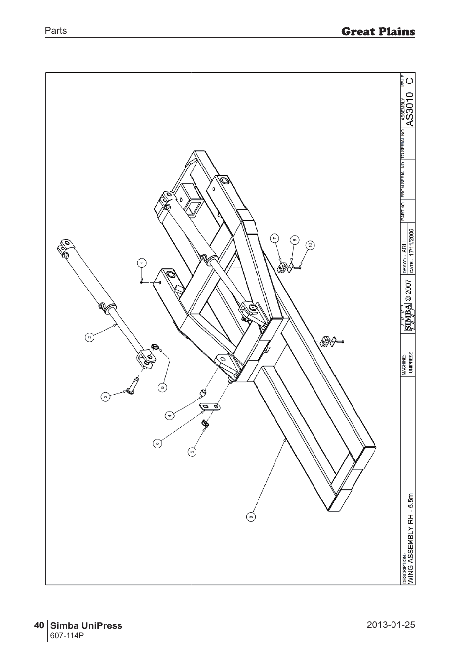 Great Plains Simba UniPress Parts Manual User Manual | Page 40 / 166
