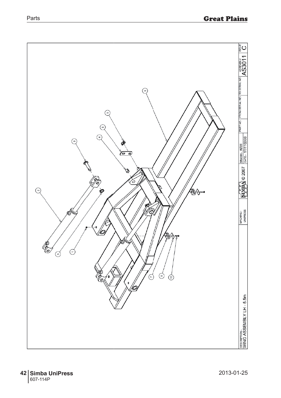 Great Plains Simba UniPress Parts Manual User Manual | Page 42 / 166