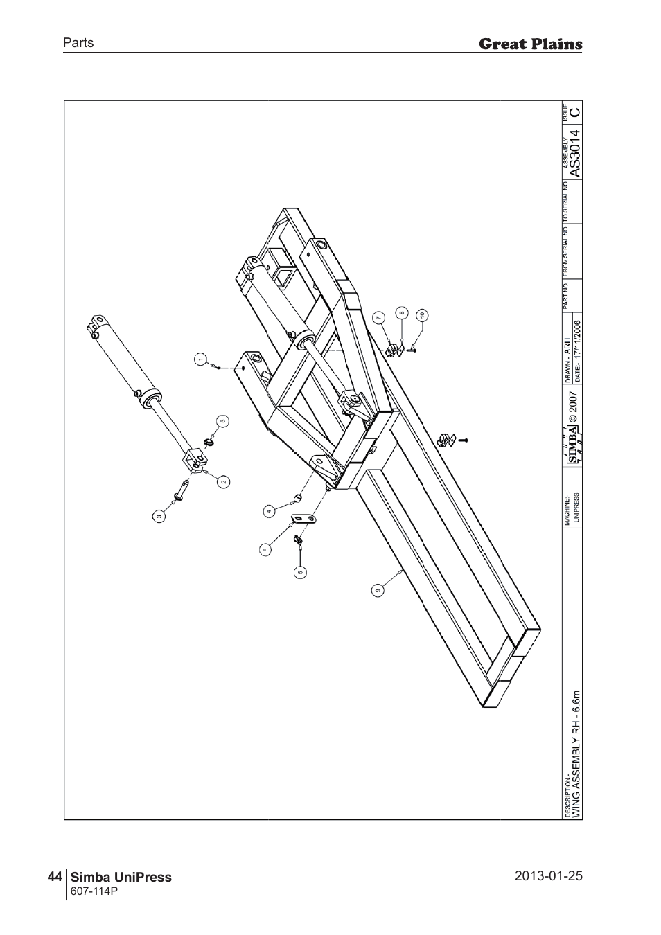 Great Plains Simba UniPress Parts Manual User Manual | Page 44 / 166