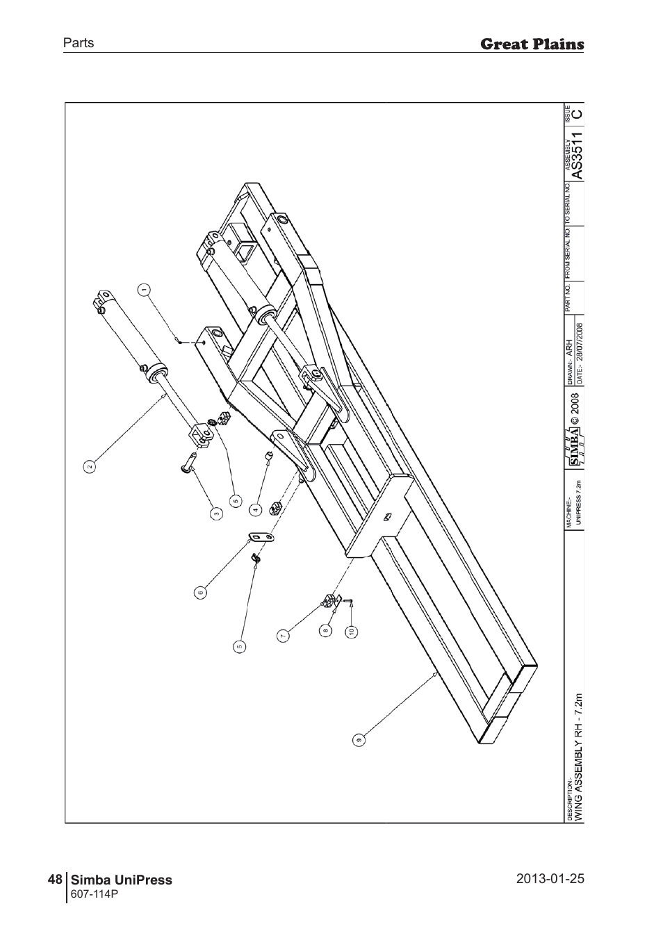 Great Plains Simba UniPress Parts Manual User Manual | Page 48 / 166