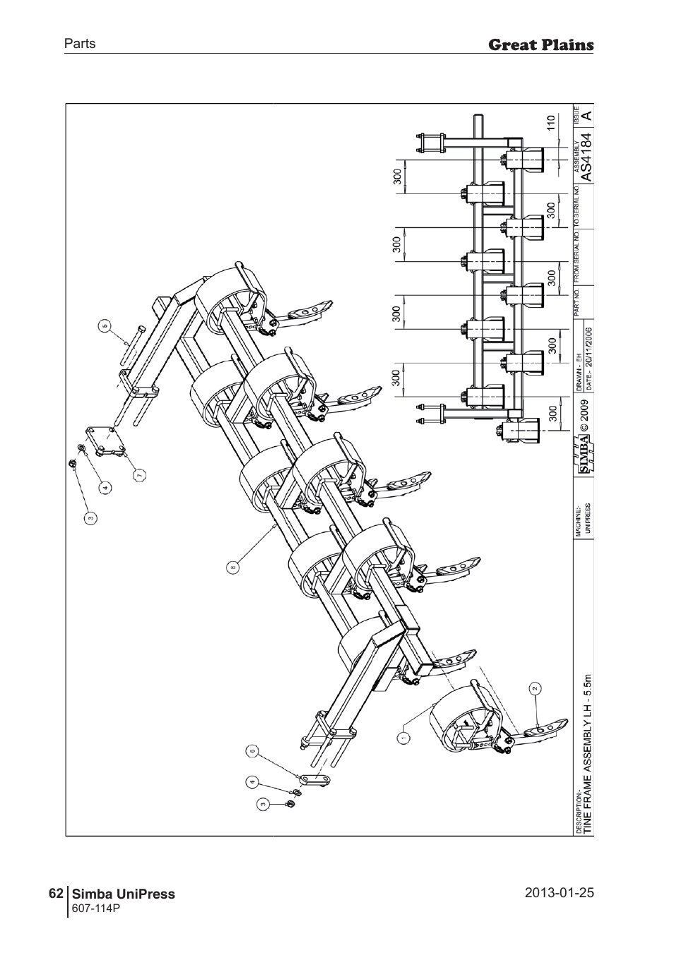 Great Plains Simba UniPress Parts Manual User Manual | Page 62 / 166