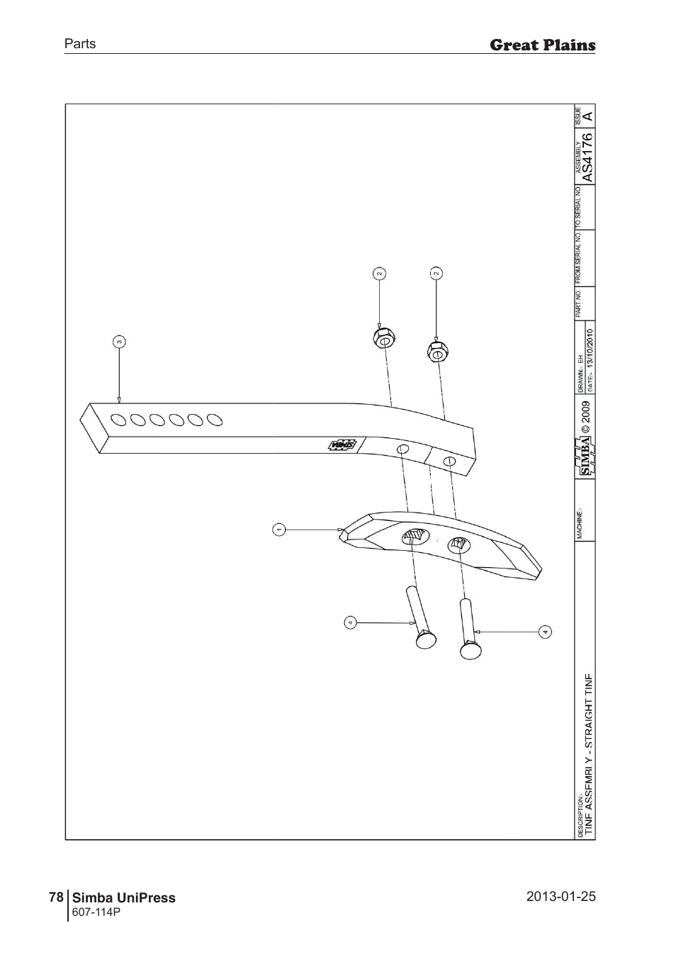 Great Plains Simba UniPress Parts Manual User Manual | Page 78 / 166
