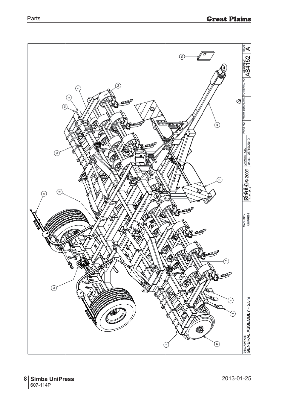 Great Plains Simba UniPress Parts Manual User Manual | Page 8 / 166