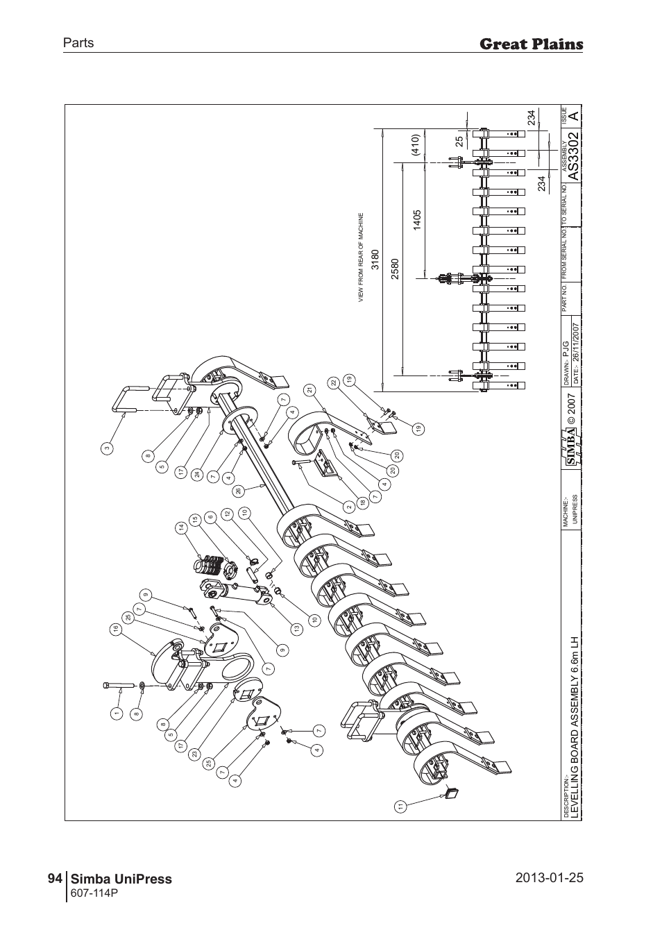 Unipress, 128 7. parts and assembly, As3 30 2 | Parts 94 simba unipress, Operating instructions, 114p, Sim b a | Great Plains Simba UniPress Parts Manual User Manual | Page 94 / 166