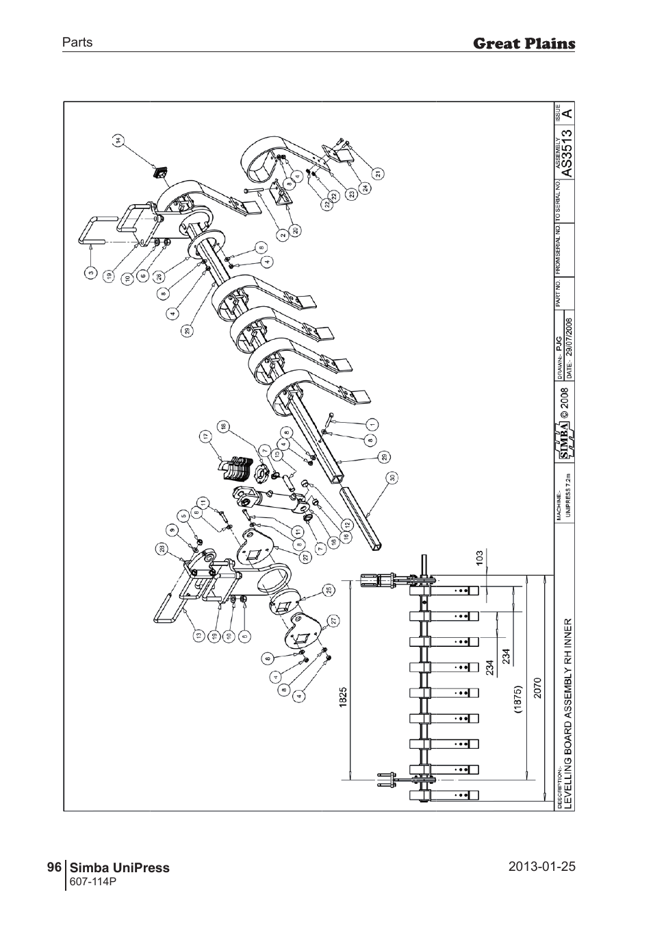 Great Plains Simba UniPress Parts Manual User Manual | Page 96 / 166